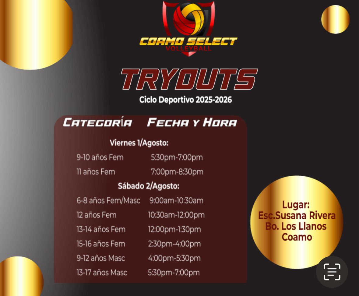 Tryouts Coamo Select Volleyball